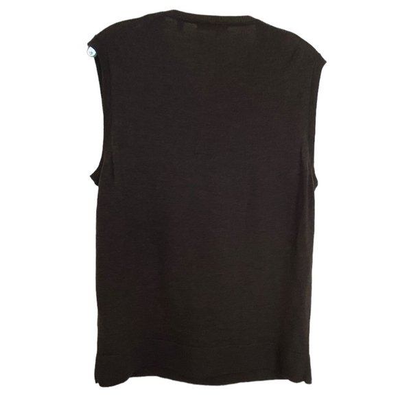 Murano Men's Brown Merino Wool Sleeveless Vest Size L - Picture 2 of 9